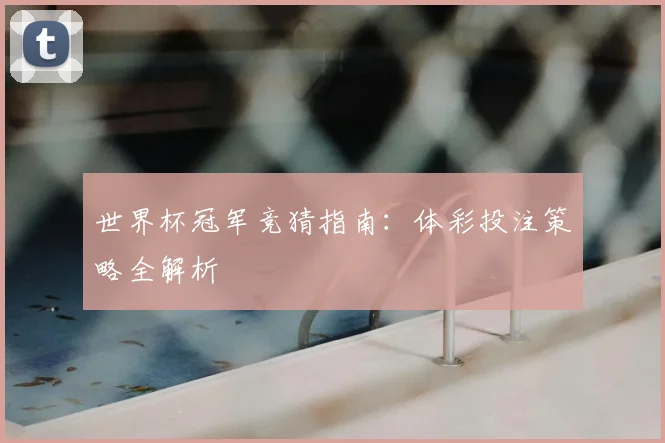 世界杯冠军竞猜指南：体彩投注策略全解析