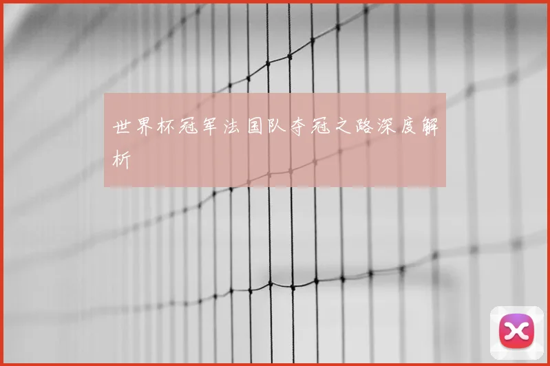 世界杯冠军法国队夺冠之路深度解析