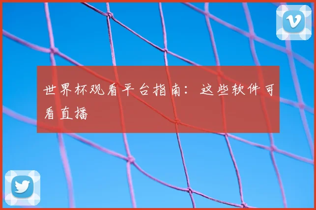 世界杯观看平台指南：这些软件可看直播