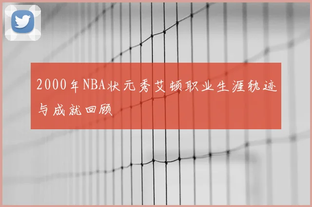 2000年NBA状元秀艾顿职业生涯轨迹与成就回顾